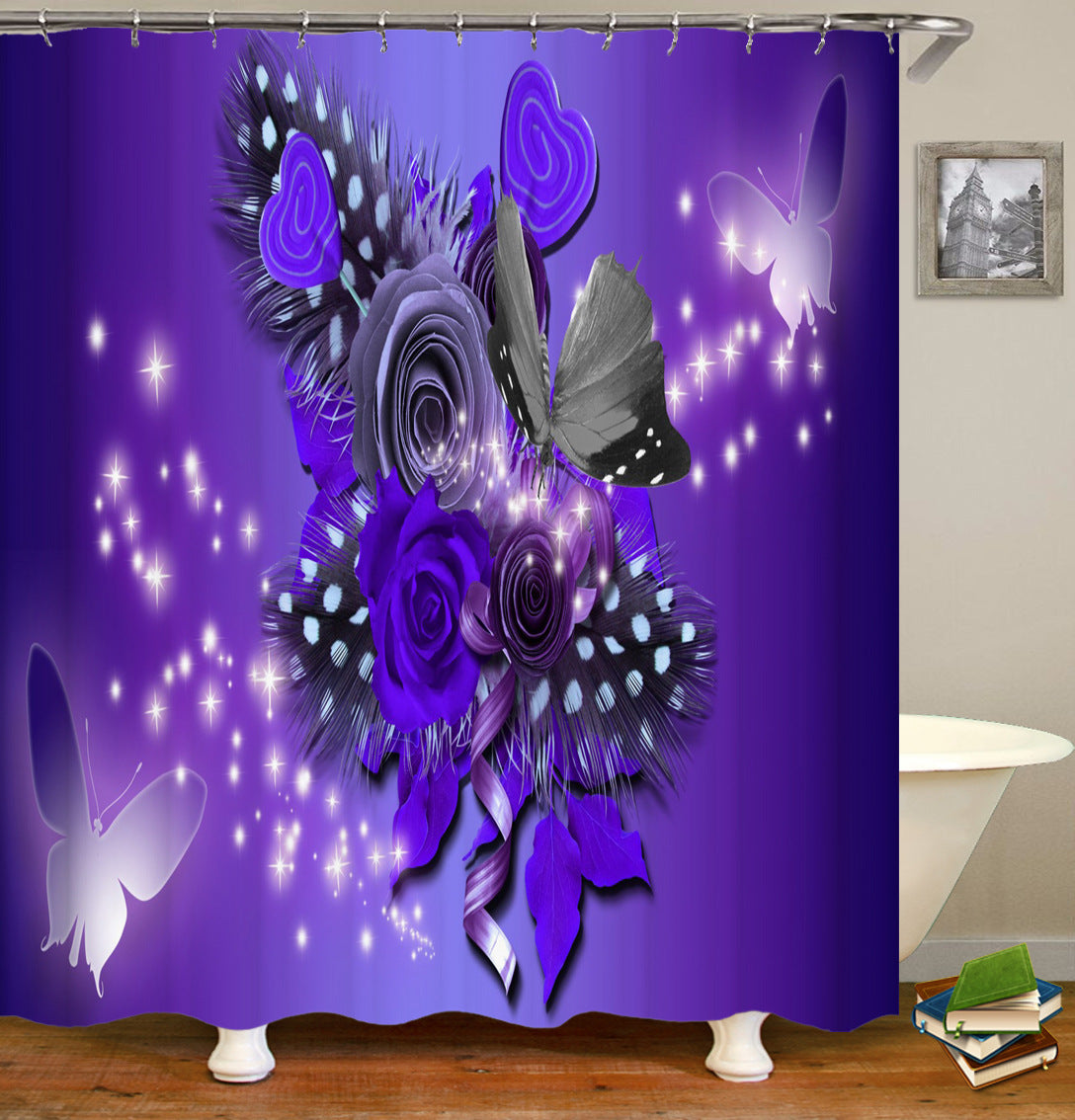 Beautiful Butterfly Fabric Shower Curtain