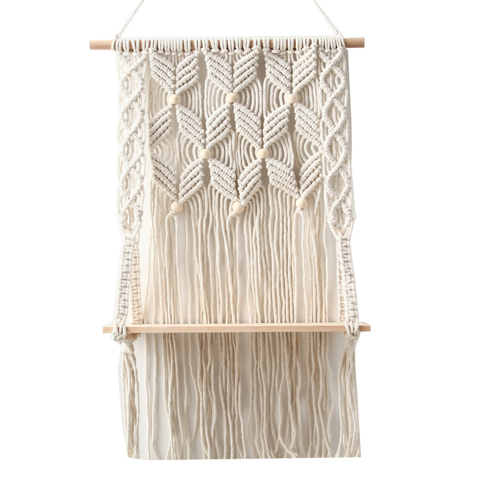 Knitted Thread Bedside Tapestry Three-Layer Shelf Shelf On Bedroom Wall