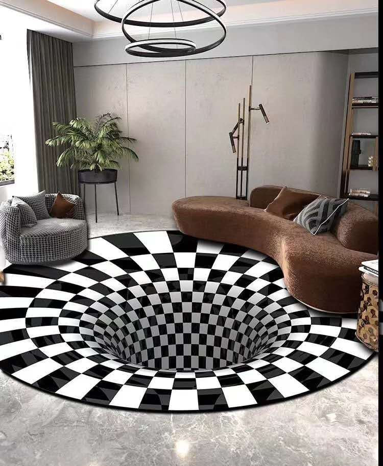 3D Vortex Illusion Carpet Optical Carpet Floor Mat Ma