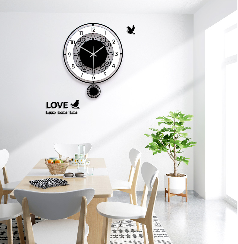 Nordic Wall Clock Living Room Creative Modern Minimalist Atmosphere Silent Clock European Fashion Art Deco Quartz Clock
