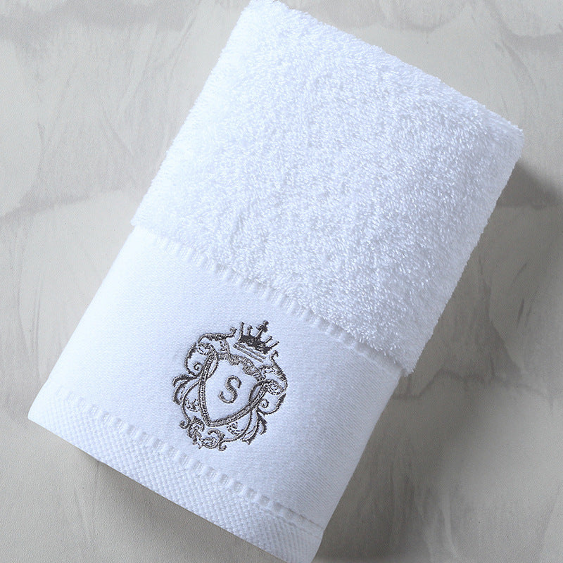 Pure Cotton Bath Towel Oversized Embroidered Absorbent Facial Towel