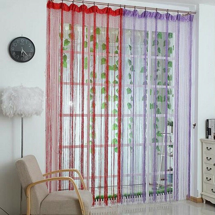 Flashing Silver Thread Curtain 1x2 Meters High Door Curtain With Silver Wire Encryption Living Room Partition Rice Curtain