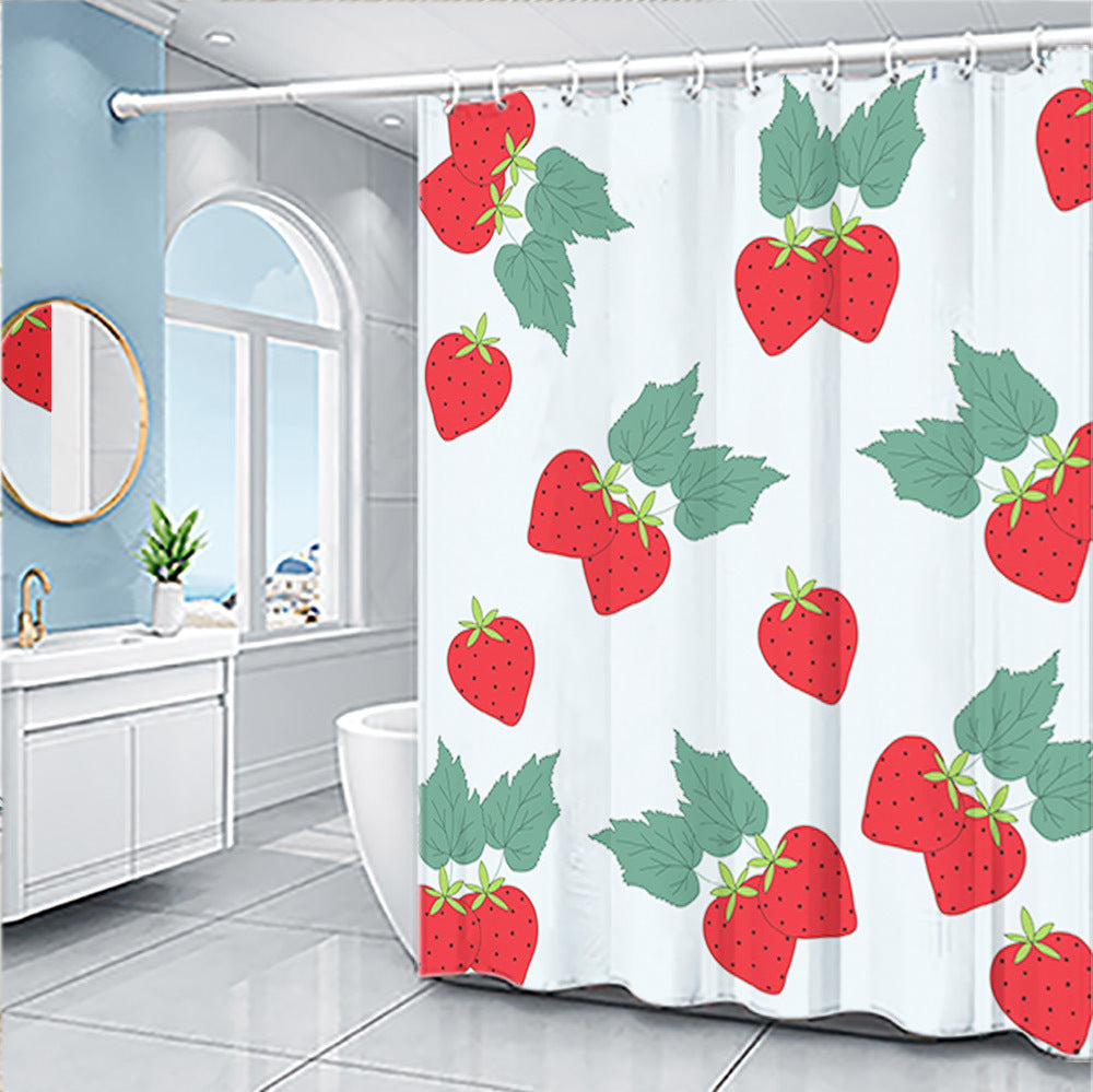 Cartoon Fruit Series Shower Curtain Set